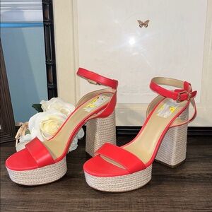 MICHAEL Michael Kors Ashton Ankle-Strap Espadrille Platform Sandals sz 11 NWOB